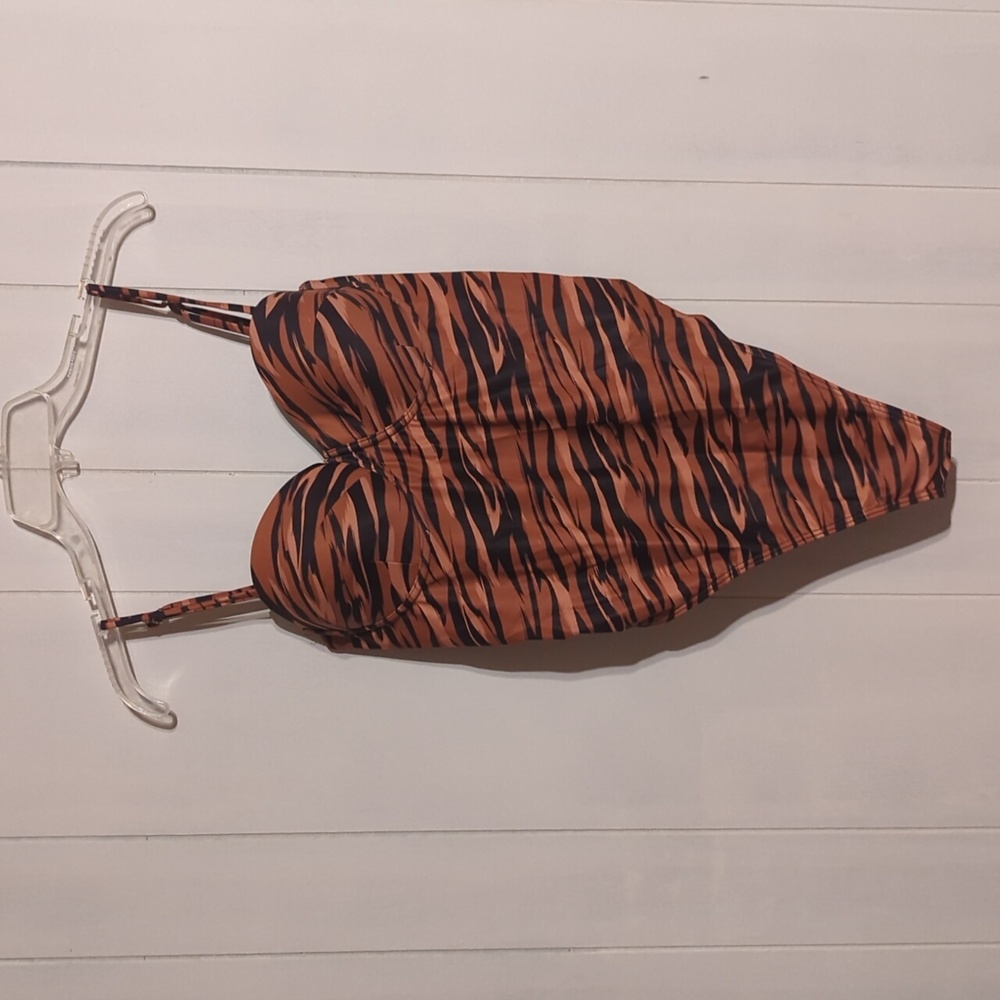 Brown & Black Zebra Print 1 Piece swinsuit